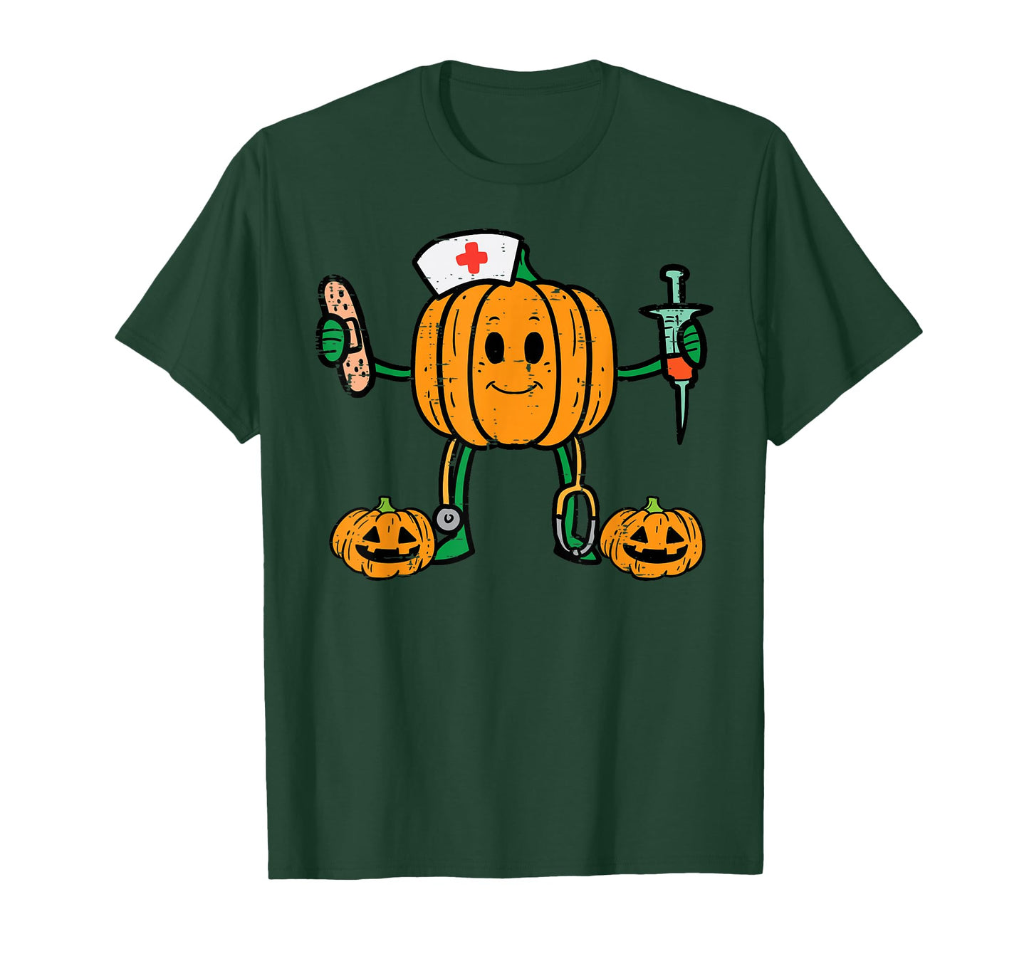 Halloween Nicu Nurse Pumpkin Funny Scrub Top Costume Women T-Shirt