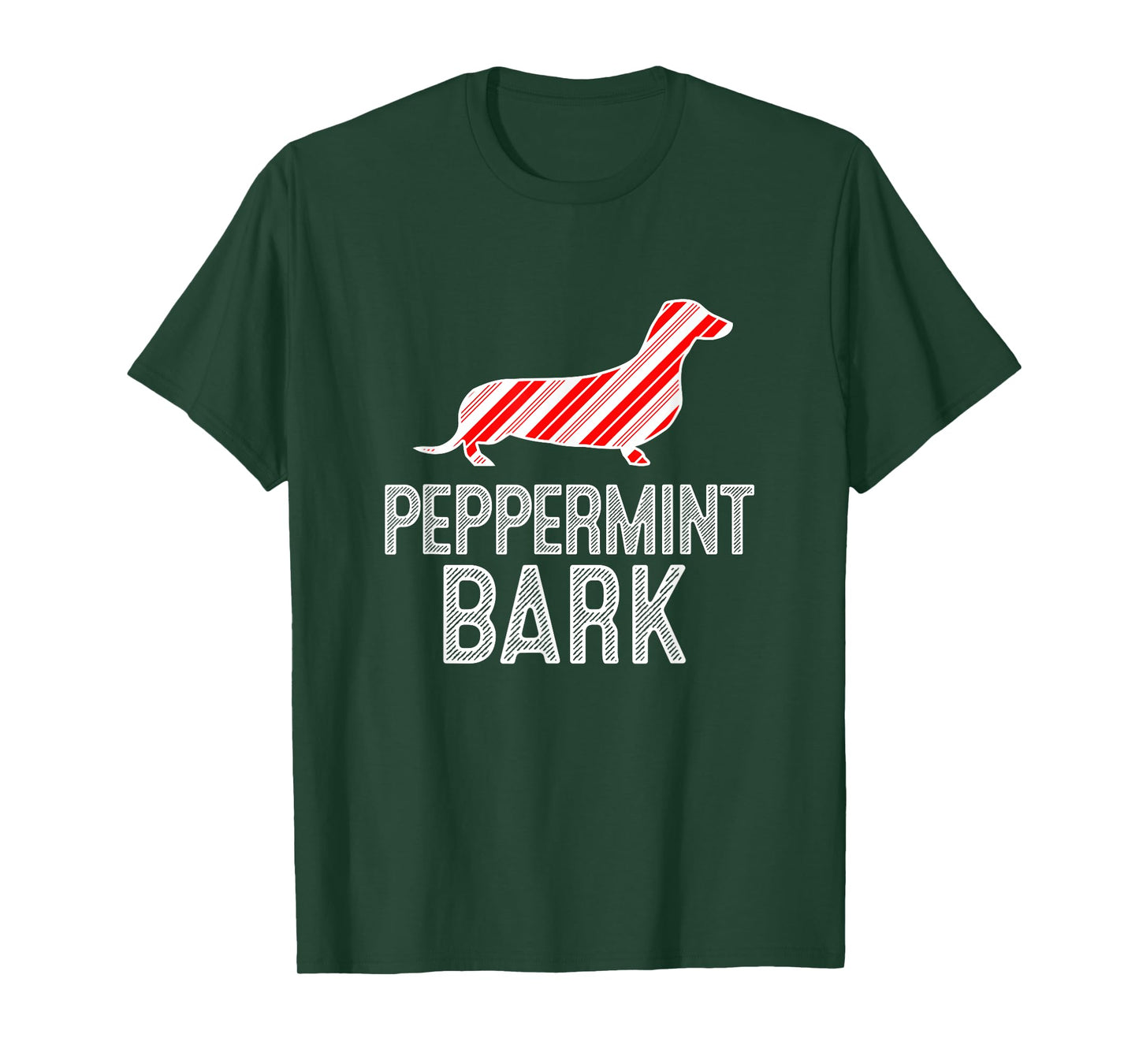 Doxie Dachshund Peppermint Bark Christmas Dog T-Shirt