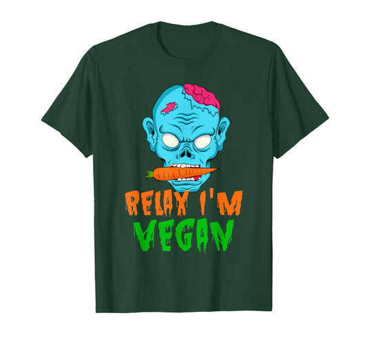 Veganism Halloween Relax I'm Vegan Vegetarian Costume Gift T-Shirt