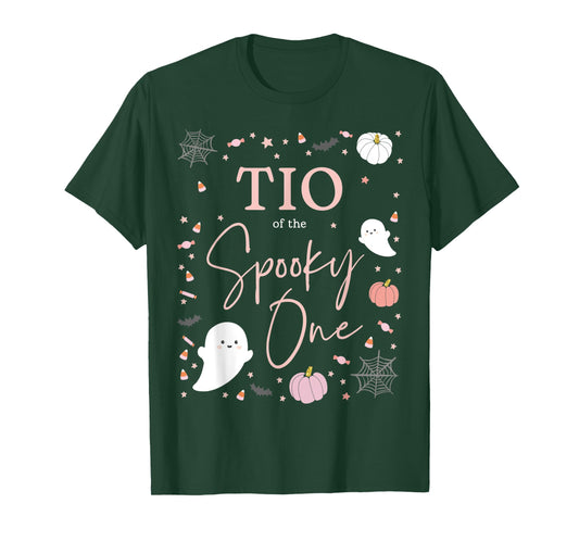 Mens Tio of the Spooky One Girl First Birthday Pink Halloween T-Shirt