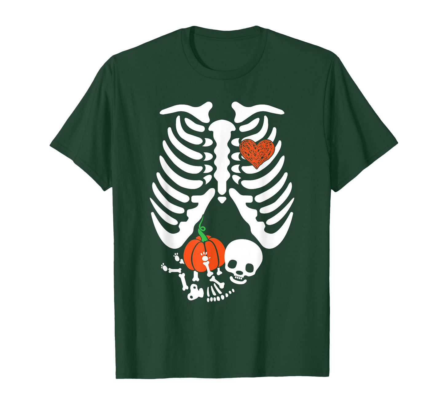 Skeleton Maternity Halloween Pumpkin Baby Maternity Costume T-Shirt