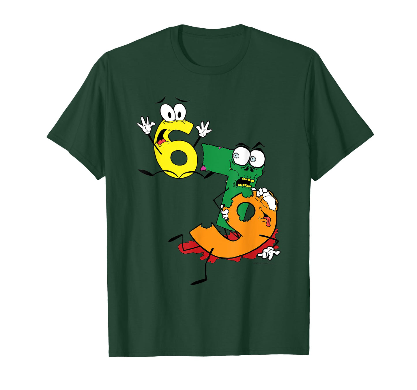 Why was 6 Afraid of 7 Seven Ate Nine Cute Zombie Pun T-Shirt T-Shirt
