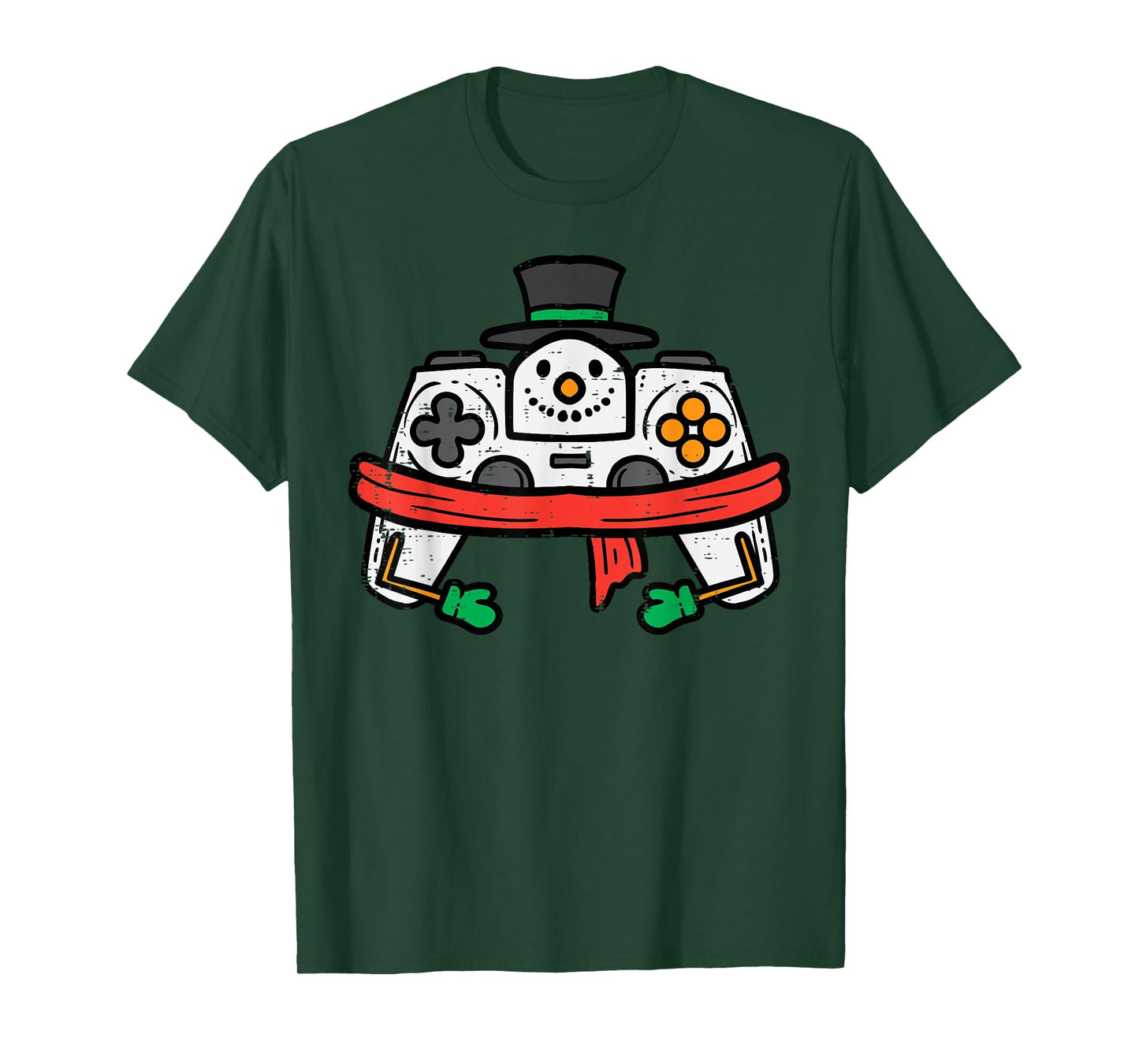 Christmas Snowman Gamer Controller Xmas Gaming Men Boys Kids T-Shirt