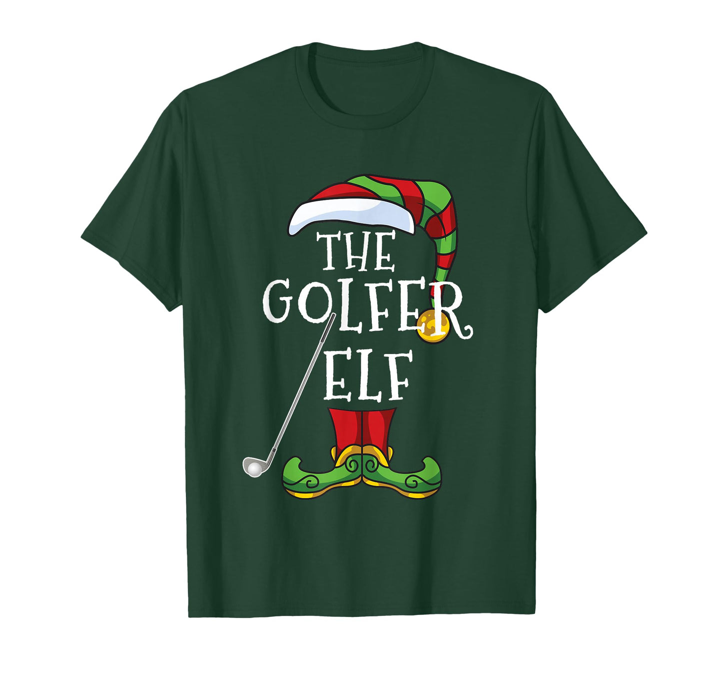 Golfer Elf Golf Family Matching Christmas Group Funny T-Shirt