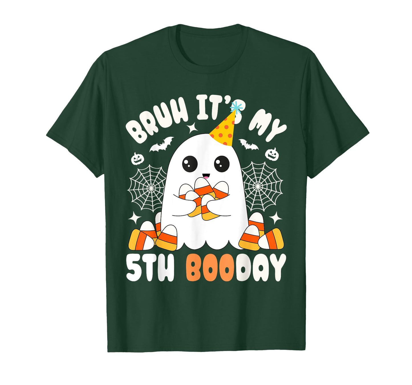 Bruh It's My 5th Boo Day, Funny Halloween Ghost Birthday Boy T-Shirt