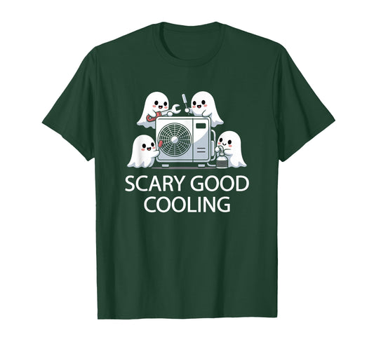 Funny HVAC Technician Ghost Halloween Costume Spooky Month T-Shirt
