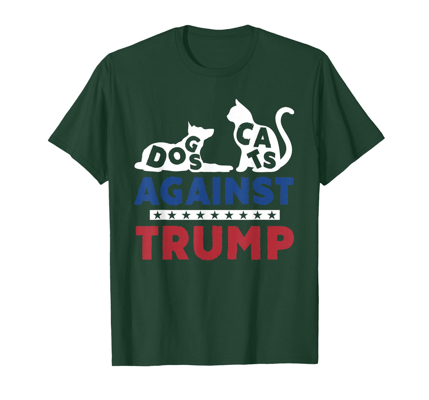Cats And Dogs Against Trump 2024 Anti Trump USA Flag T-Shirt