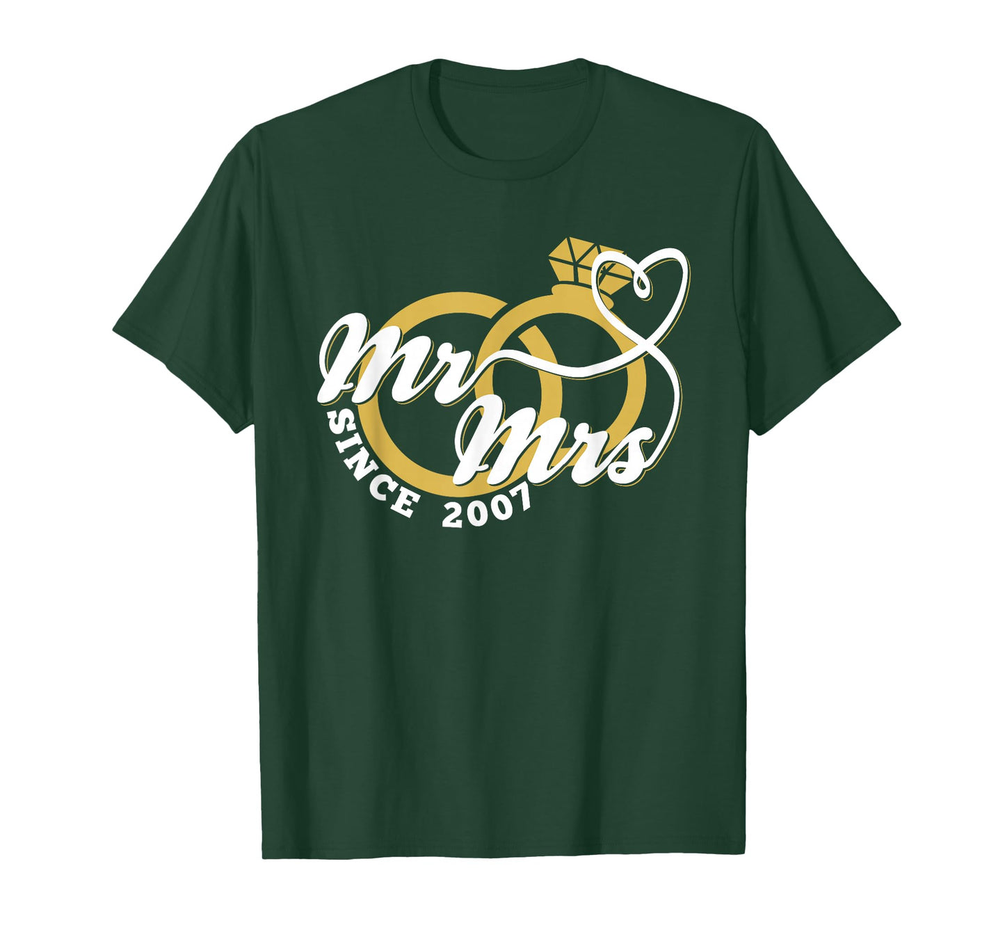 16th Wedding Anniversary Husband Wife Mr. & Mrs. Since 2007 T-Shirt
