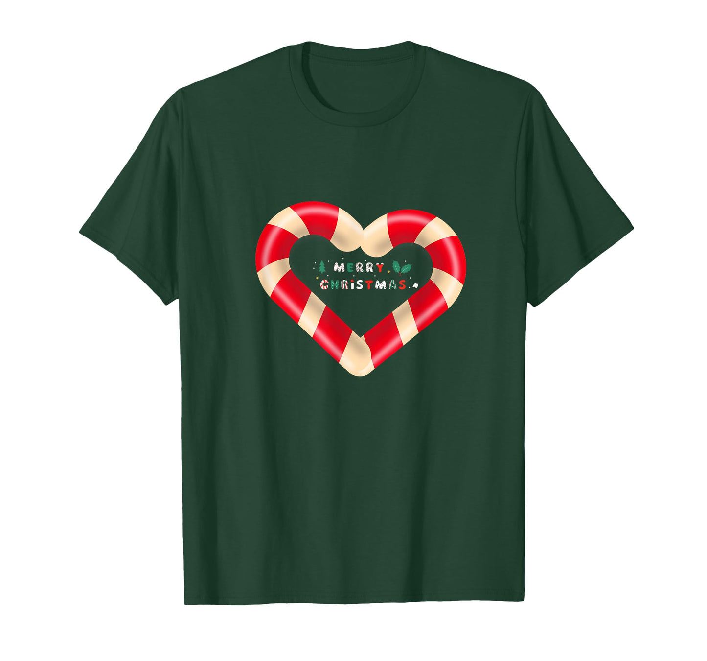 Merry Christmas Candy Cane hearts T-Shirt