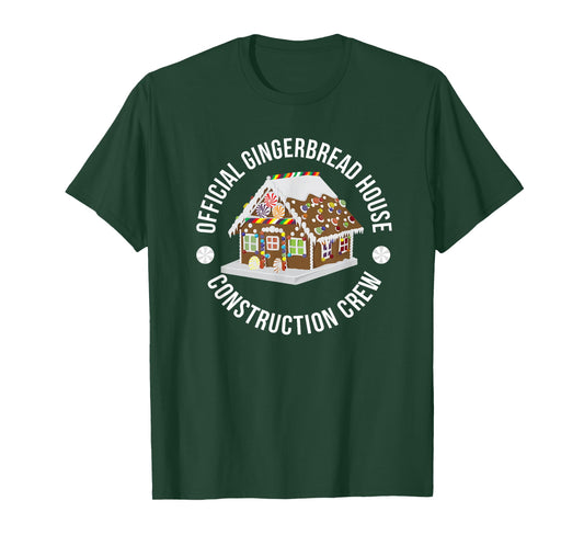 Funny Official Gingerbread House Construction Crew Christmas T-Shirt