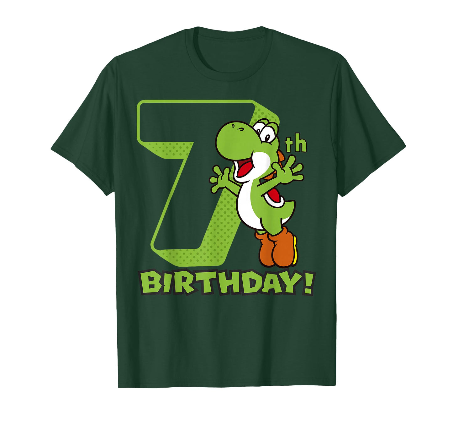 Super Mario Yoshi 7th Birthday Action Portrait T-Shirt