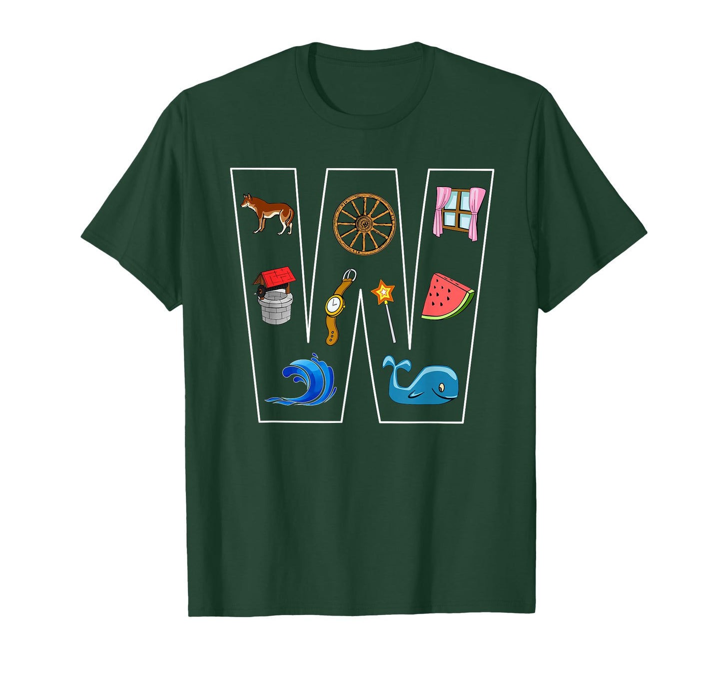 Alphabet Letter W Phonics Objects That Start With W Shirt T-Shirt