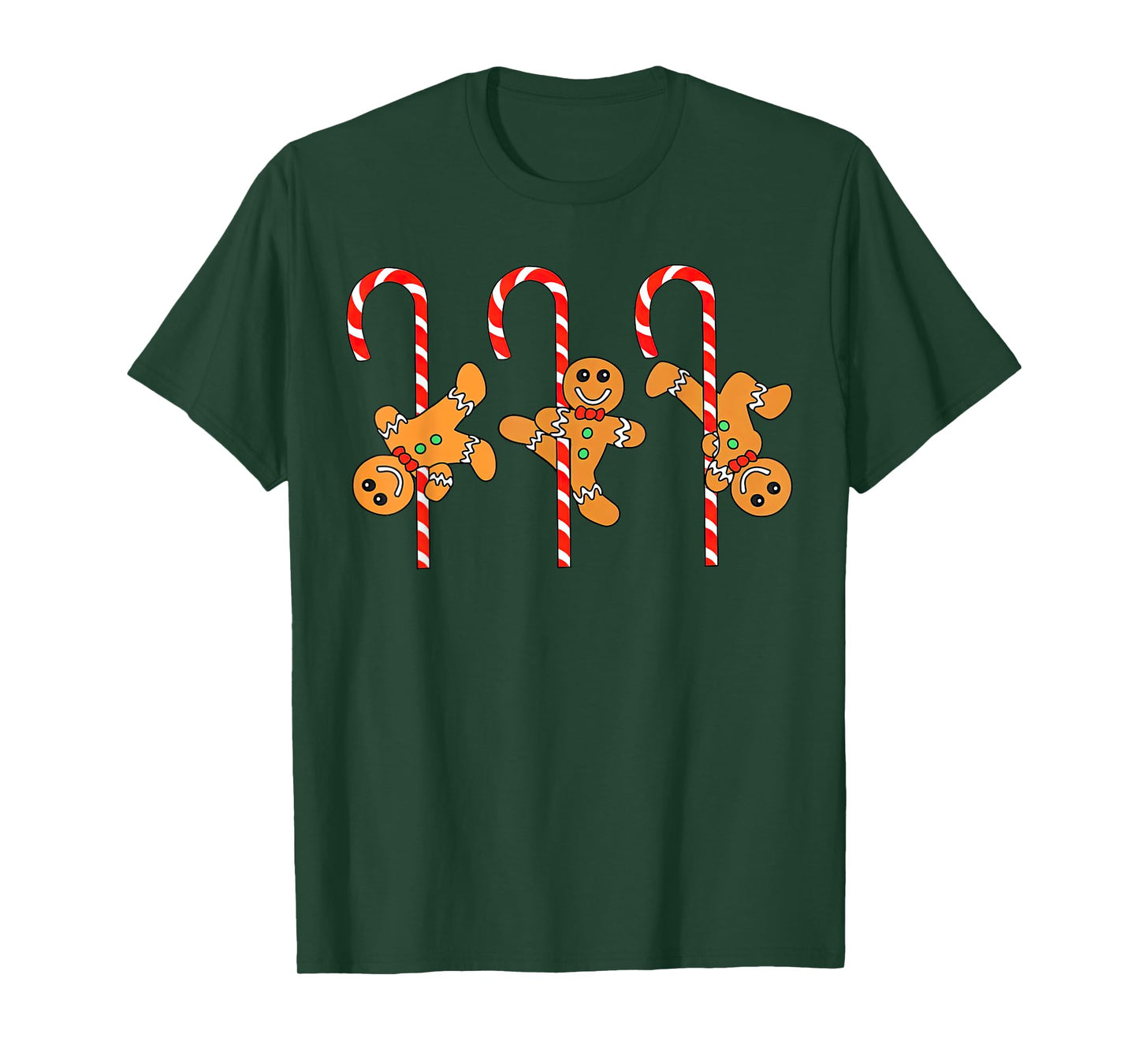 Gingerbread Man Pole Dance Christmas Candy Cane Pole Dancing T-Shirt