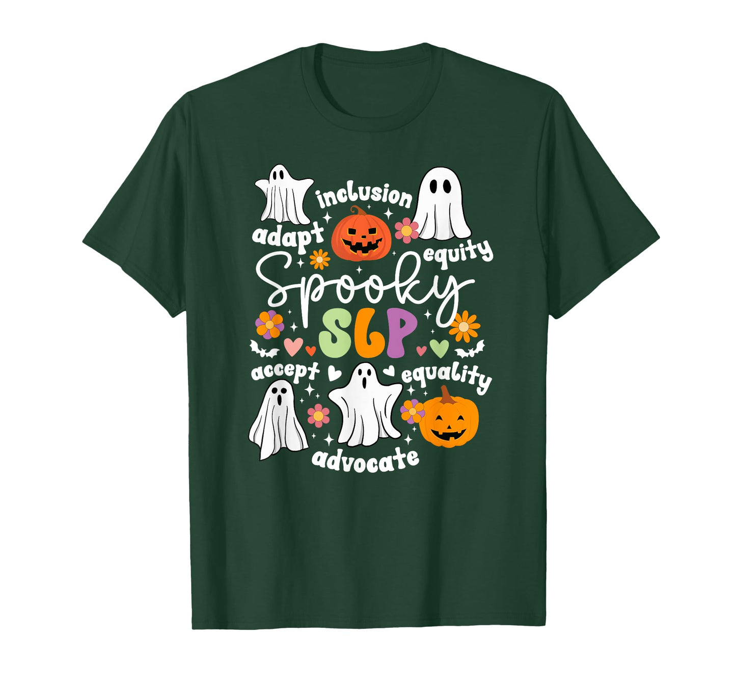Spooky SLP Halloween Speech Language Pathologist Groovy T-Shirt