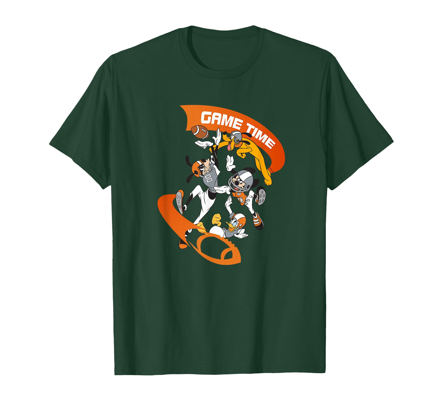 Disney Mickey Goofy Donald & Pluto Game Time Football Sports T-Shirt