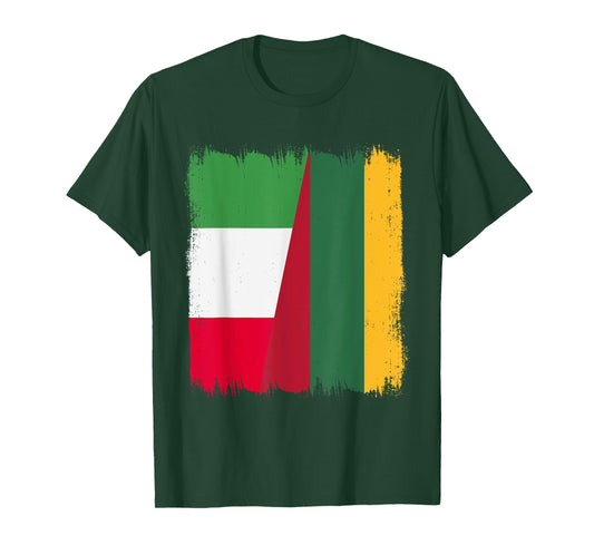 Italy Lithuania Half Flag Italian Lithuanian Roots T-Shirt