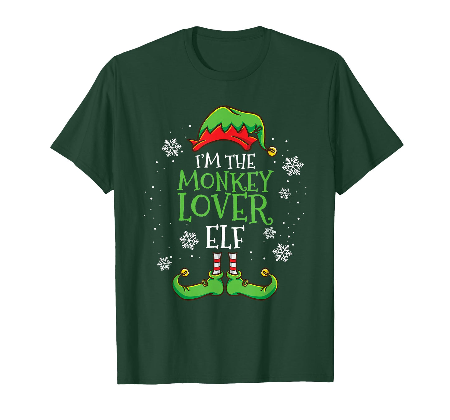 Im The Monkey Lover Elf Christmas T-Shirt