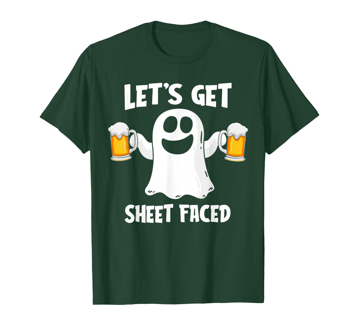 Let's Get Sheet Faced Funny Ghost Drinking Halloween Costume T-Shirt