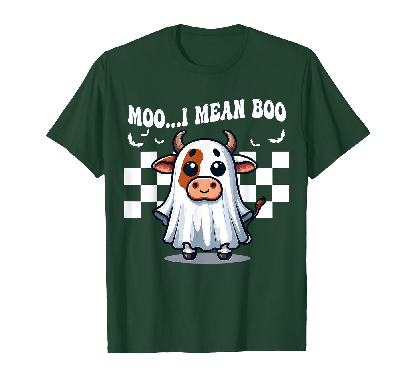 Moo I Mean Boo Ghost Cow funny Halloween men women kids cow T-Shirt