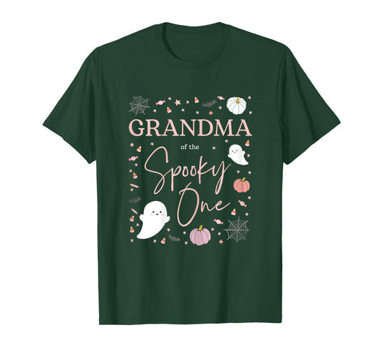 Grandma of the Spooky One Girl First Birthday Pink Halloween T-Shirt