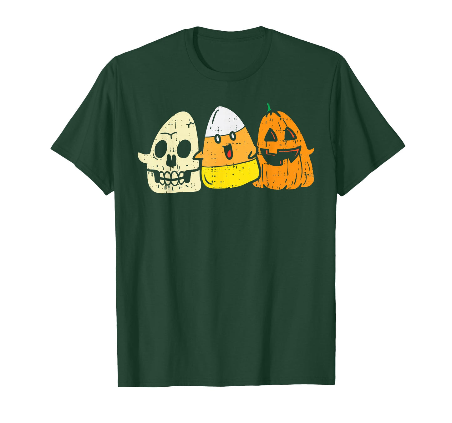 Candy Corn Skeleton Skull Pumpkin Fun Halloween Costume Kids T-Shirt