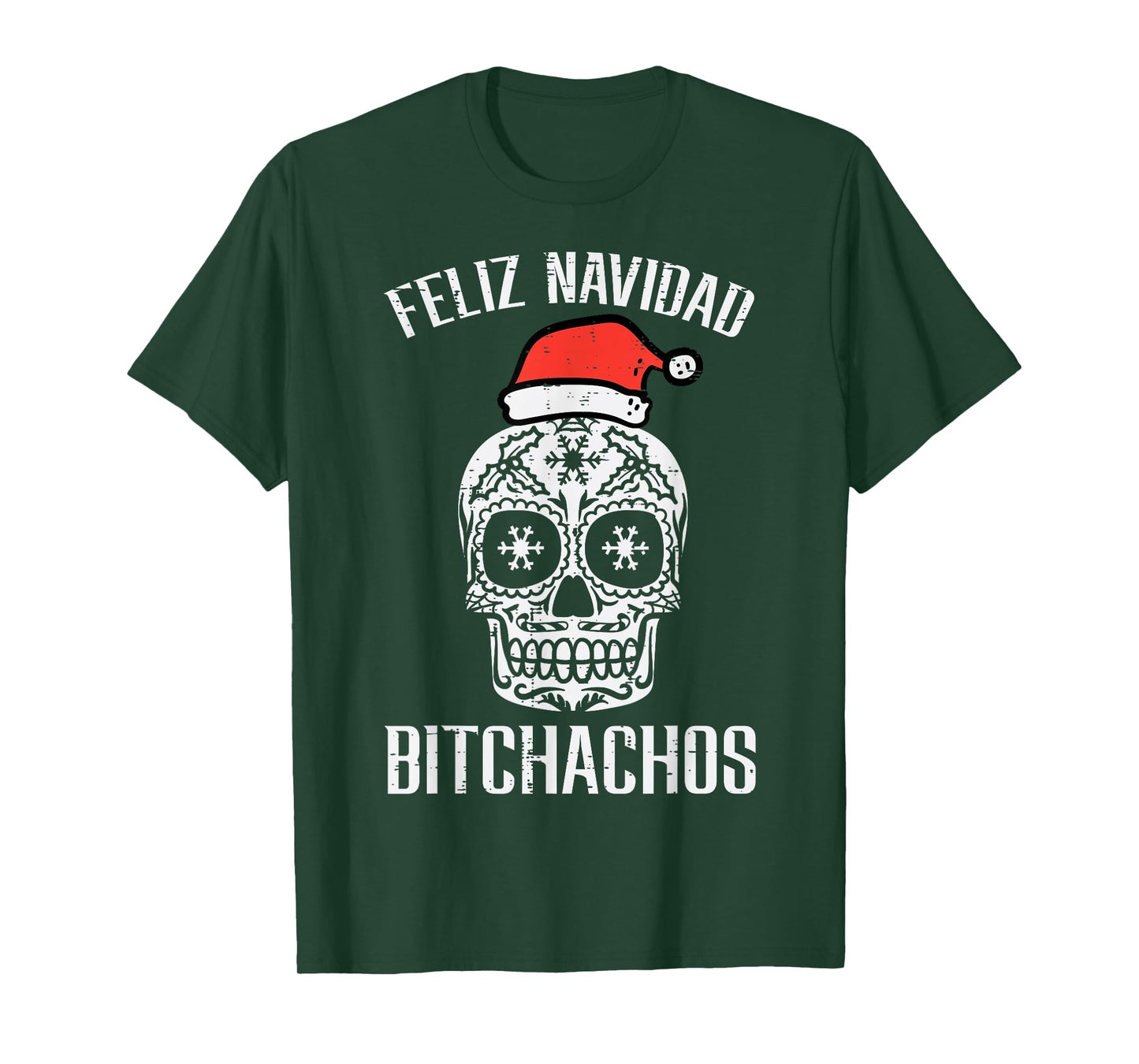 Christmas Sugar Skull Feliz Navidad Mexican Xmas Women Men T-Shirt