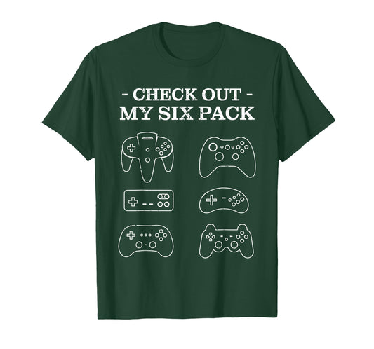 Check Out My 6 Six Pack Gamer Video Funny Gamers Gift T-Shirt