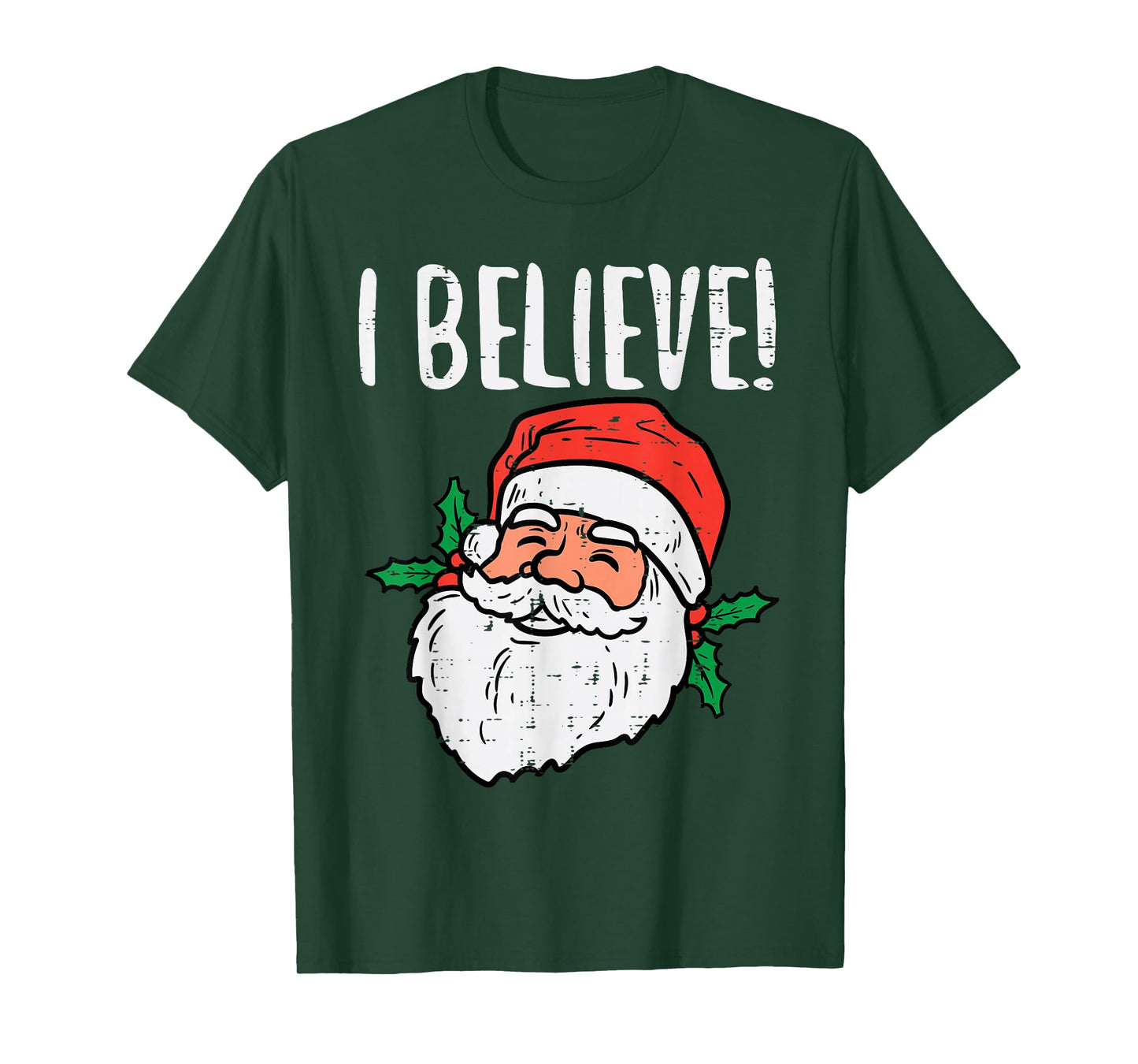 I Believe Santa Cute Christmas Xmas Men Women T-Shirt