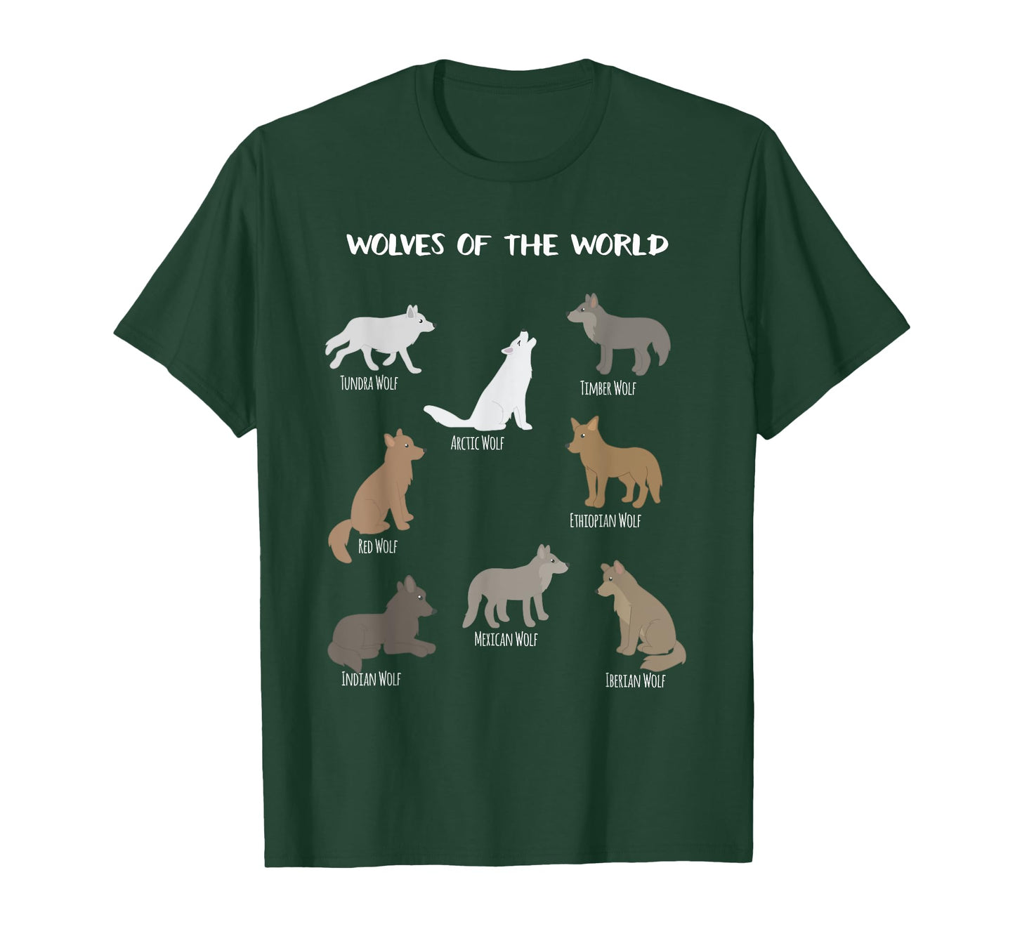 Wolves Of The World Educational Wolf Gift T-Shirt T-Shirt