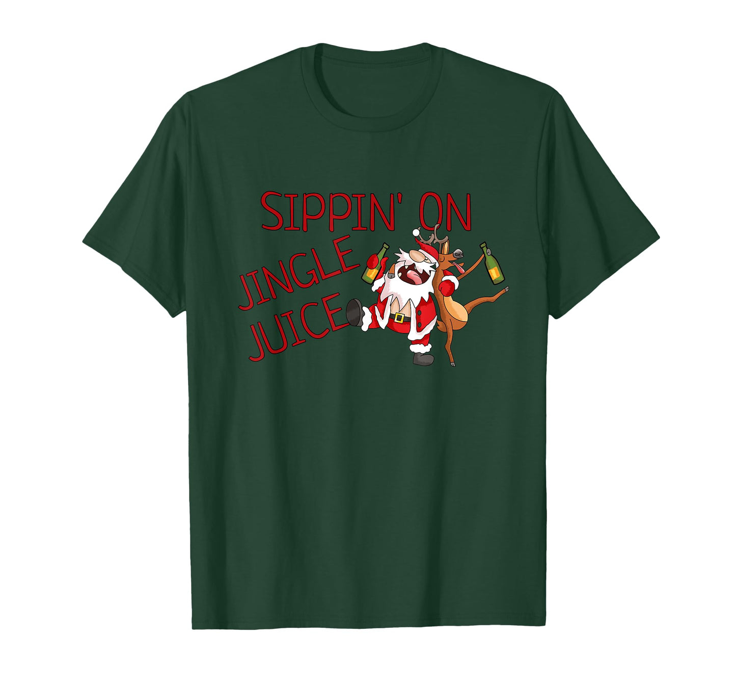 Sippin On Jingle Juice | Funny Christmas Drinking Drunk Xmas T-Shirt
