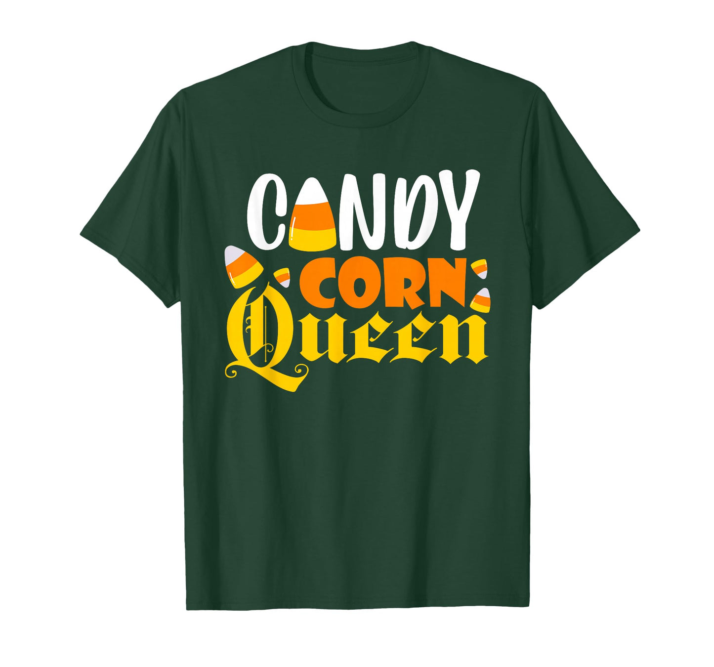 Candy Corn Queen Costume Halloween Cute Kawaii Crown Girls T-Shirt