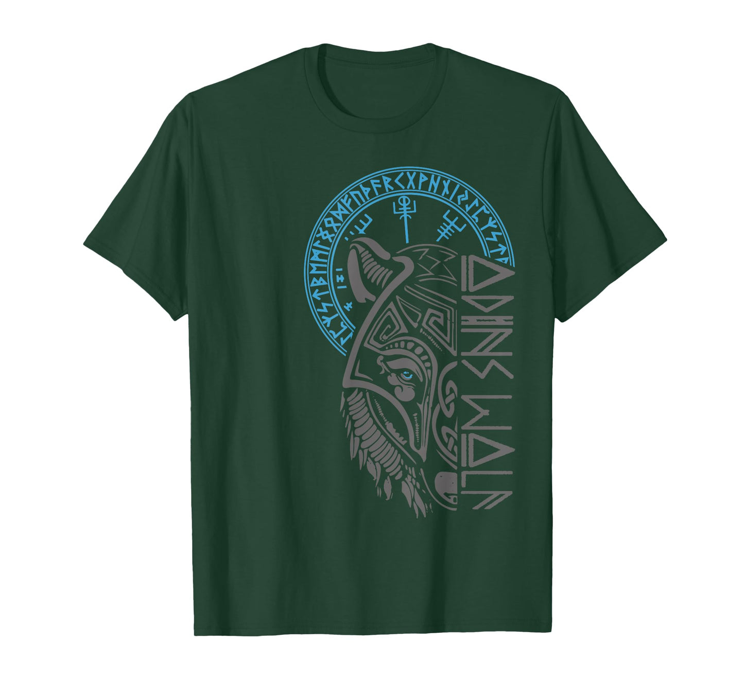 Odin's Wolf Mask Runes Norse Compass Valhalla Vikings T-Shirt