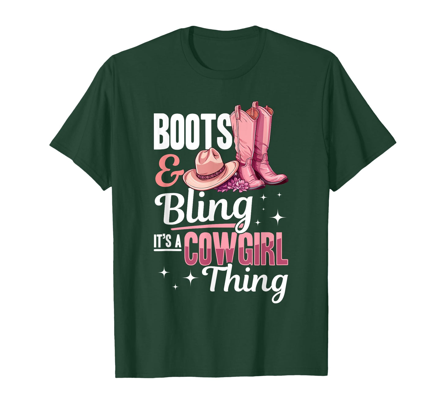 Rodeo Western Country Southern Cowgirl hat - Boots & Bling T-Shirt