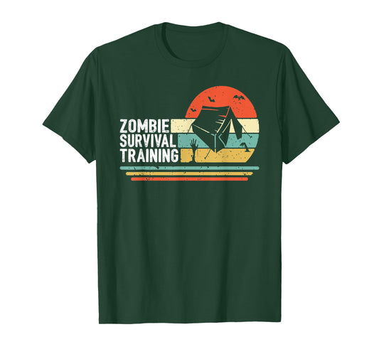 Halloween Camping Gift Scary Camper Zombie Survival Training T-Shirt