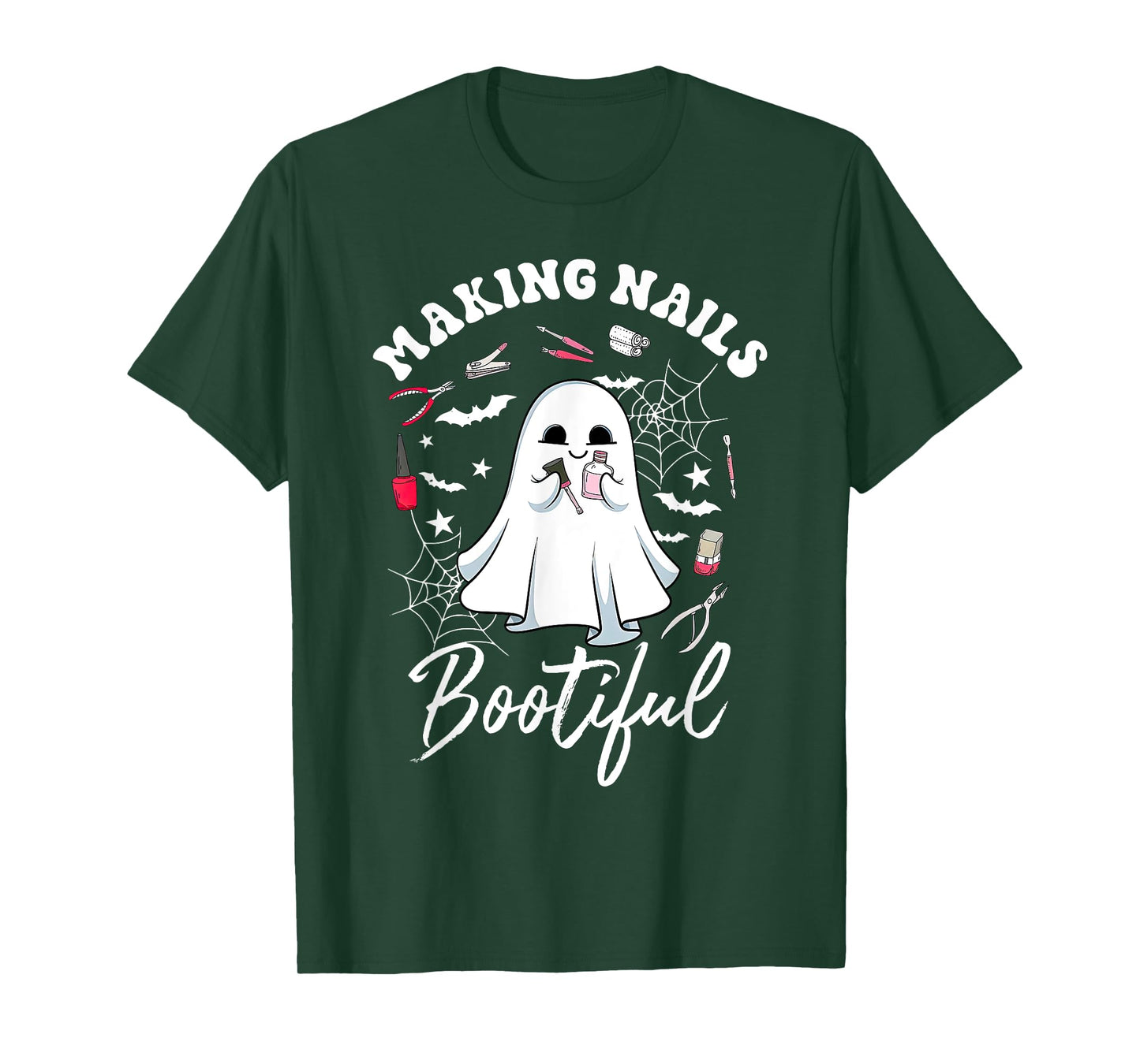 Making Nails Bootiful Halloween Nail Technician Artist Ghost T-Shirt