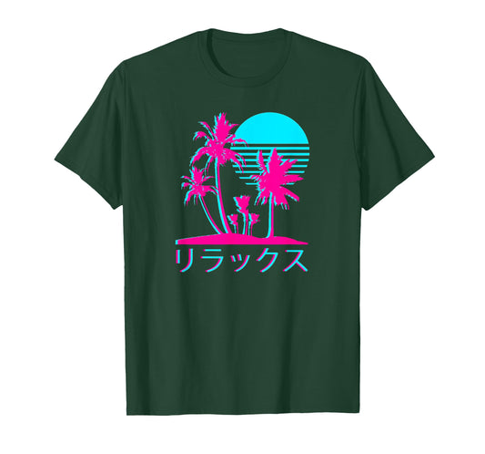 Japanese Relaxing Vaporwave Harajuku Graphic Design T-Shirt