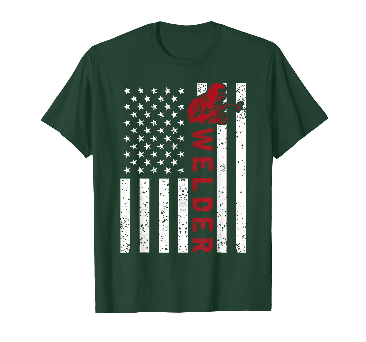 American Flag Welder Welding Vintage Metal Worker Cool Gifts Women Girls Kids Men T-Shirt