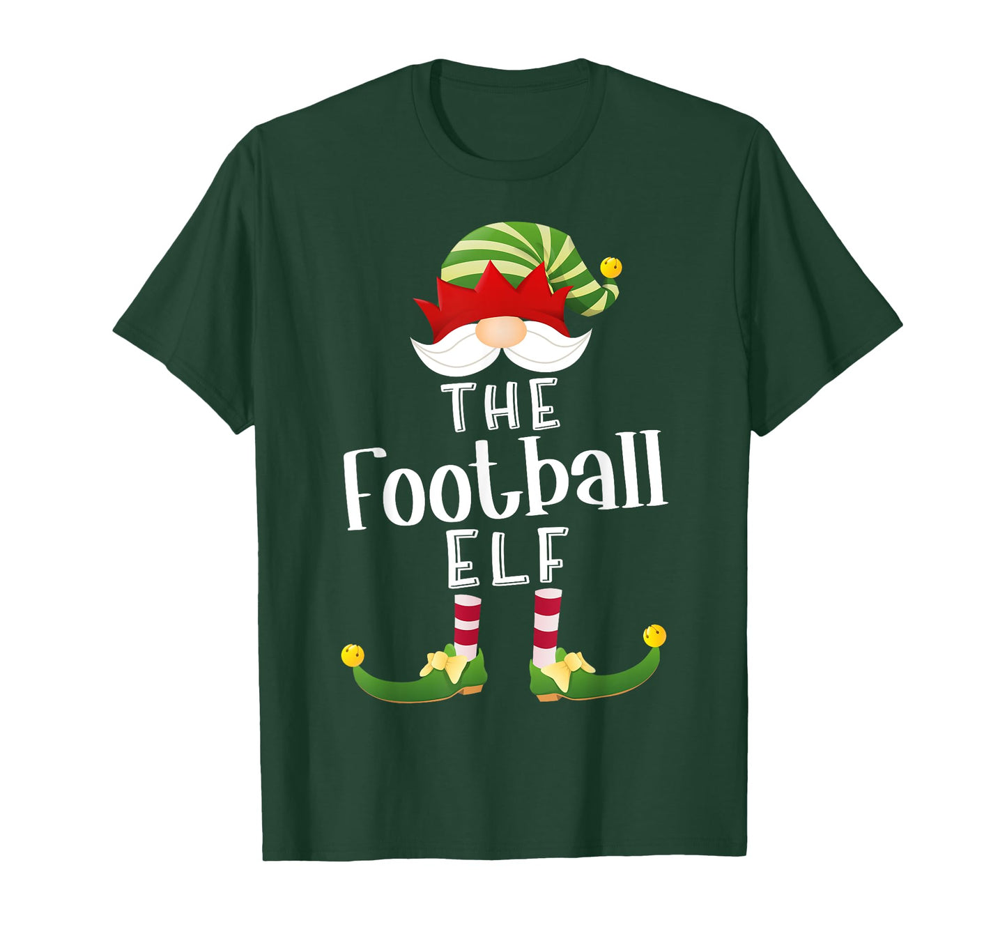 Football Elf Group Christmas Funny Pajama Party T-Shirt
