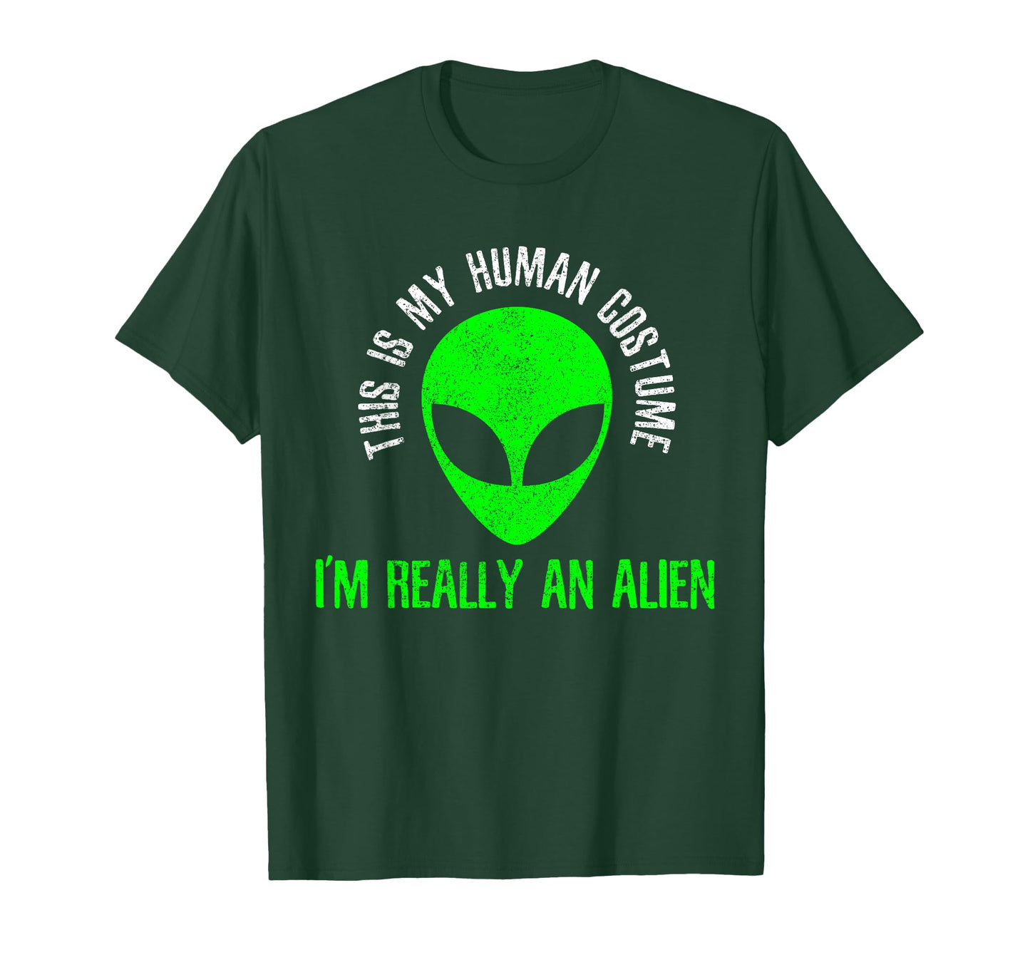 This Is My Human Costume I'm Really An Alien Funny Halloween T-Shirt