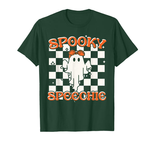 Spooky Speechie Speech Therapy Halloween Costume Ghost SLP T-Shirt