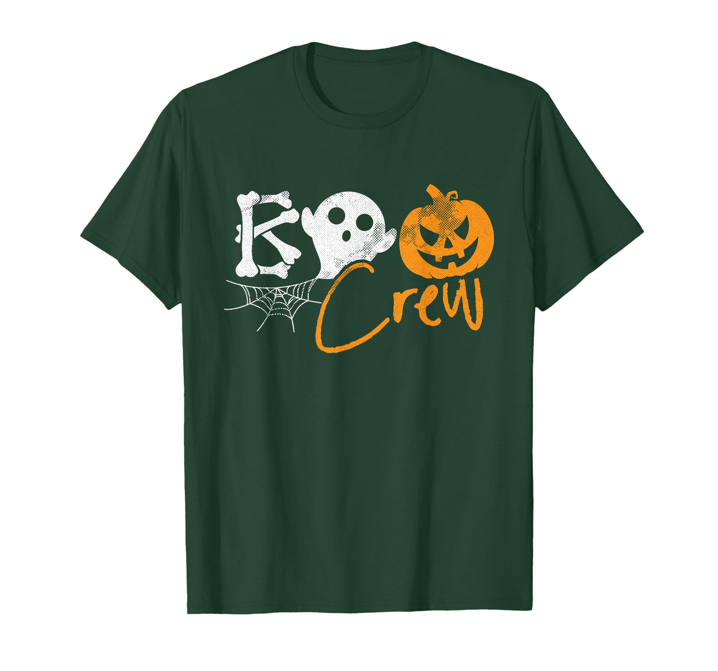 Boo Crew Lazy Halloween Costume Funny Ghost Pumpkin Bones T-Shirt