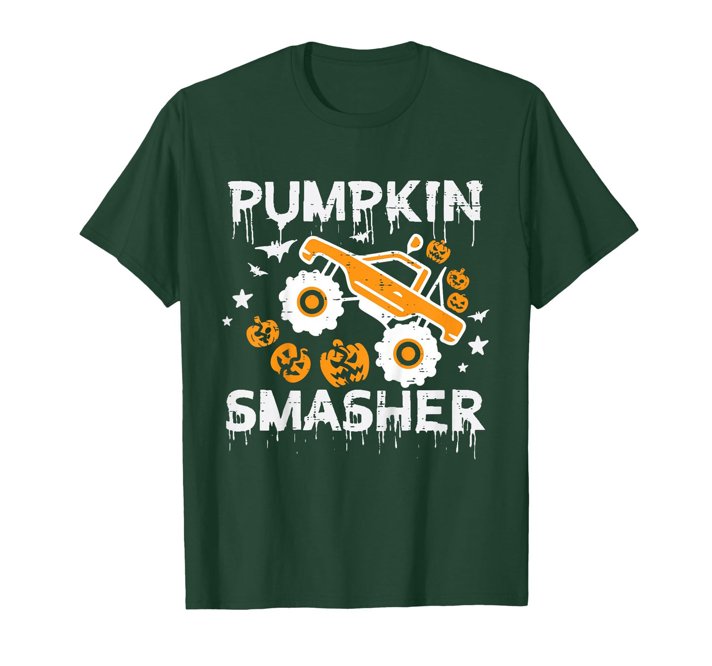 Kids Pumpkin Smasher Monster Truck Toddler Boys Halloween Kids T-Shirt