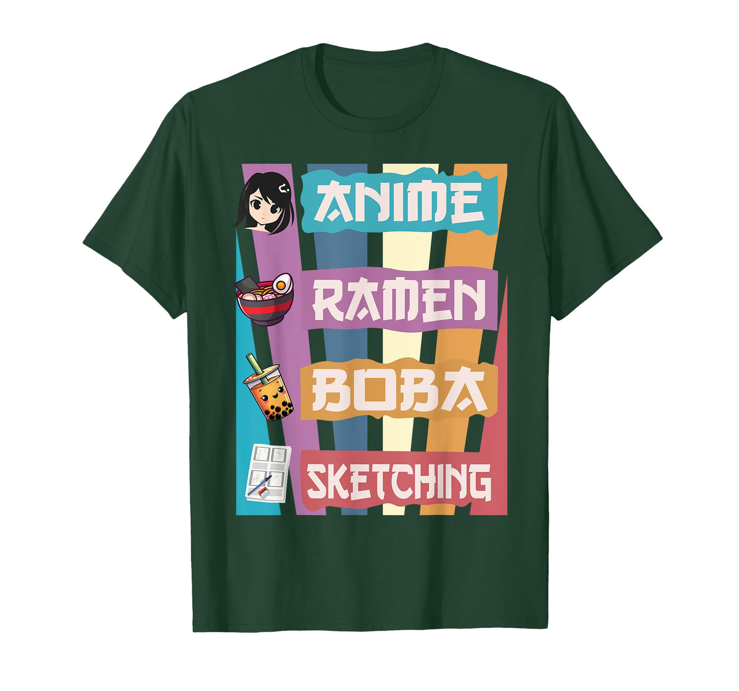 Anime Ramen Boba Sketching Just A Anime Girl Who Love T-Shirt
