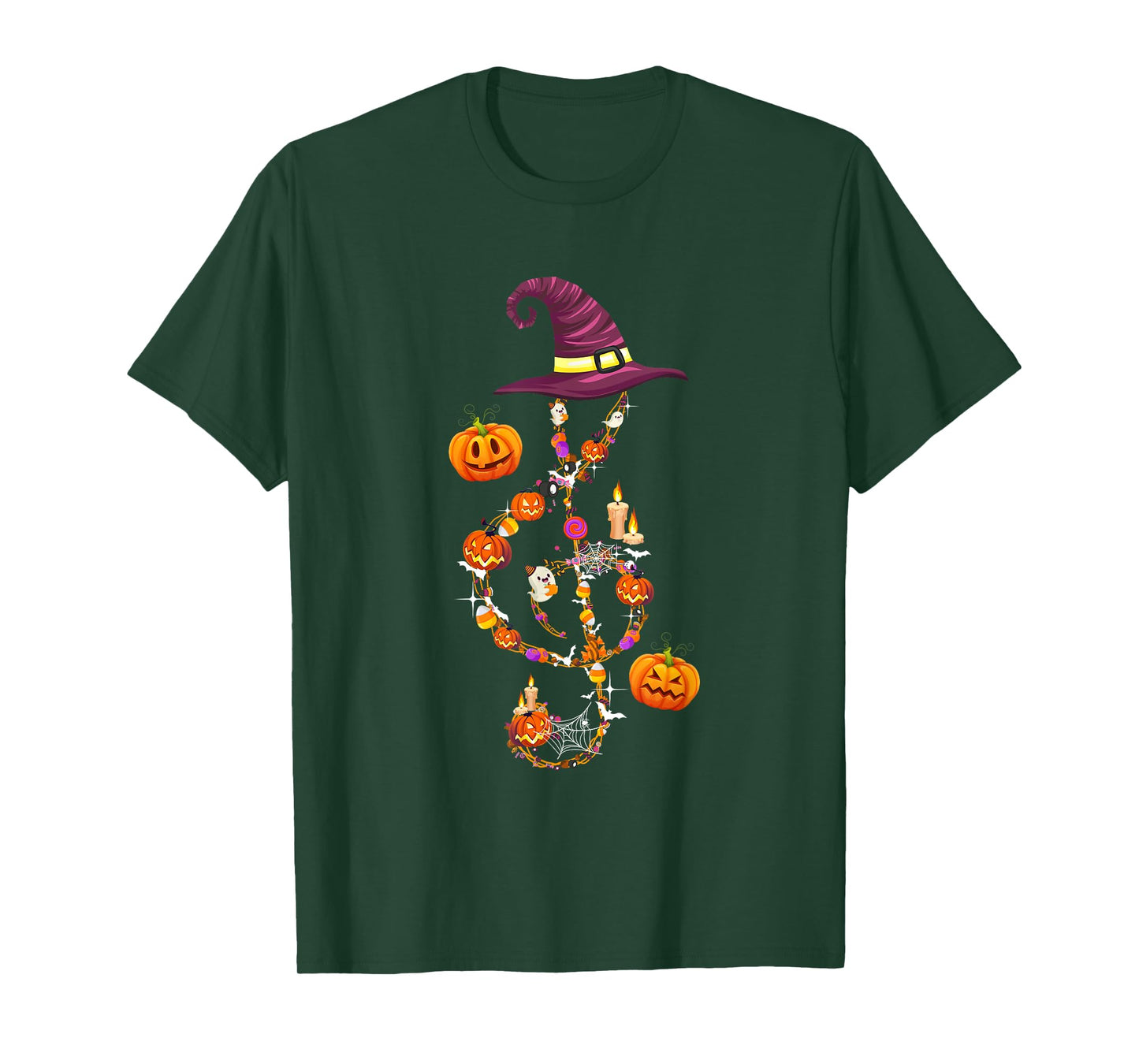 Music Note Symbol Halloween Clef Musical Teacher Music Lover T-Shirt for Men Women Kids
