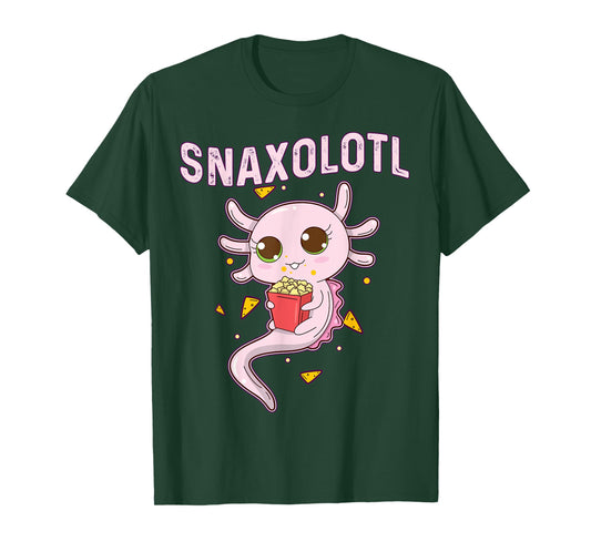 Cute Snaxolotl - Kawaii Axolotl Eating Chips Snacks Kids T-Shirt