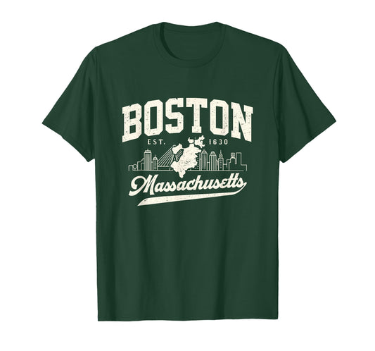 Vintage Boston Massachusetts Est. 1630 Souvenir T-Shirt