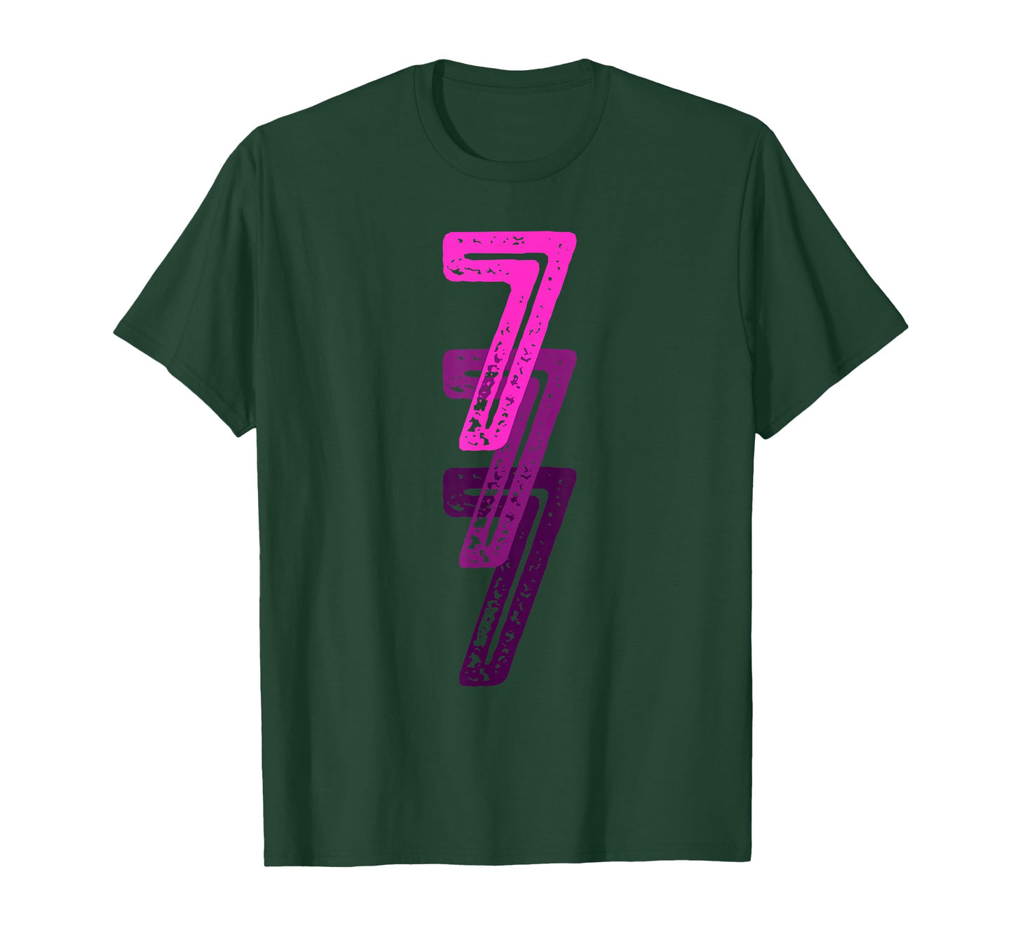 Number 7 Pink Best Classic College Style Birthday Funny T-Shirt