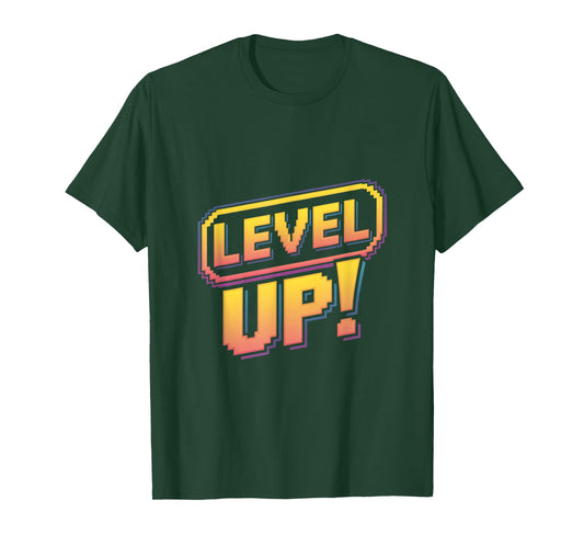 Level Up Retro Gaming Pixel Arcade Style Gamer T-Shirt