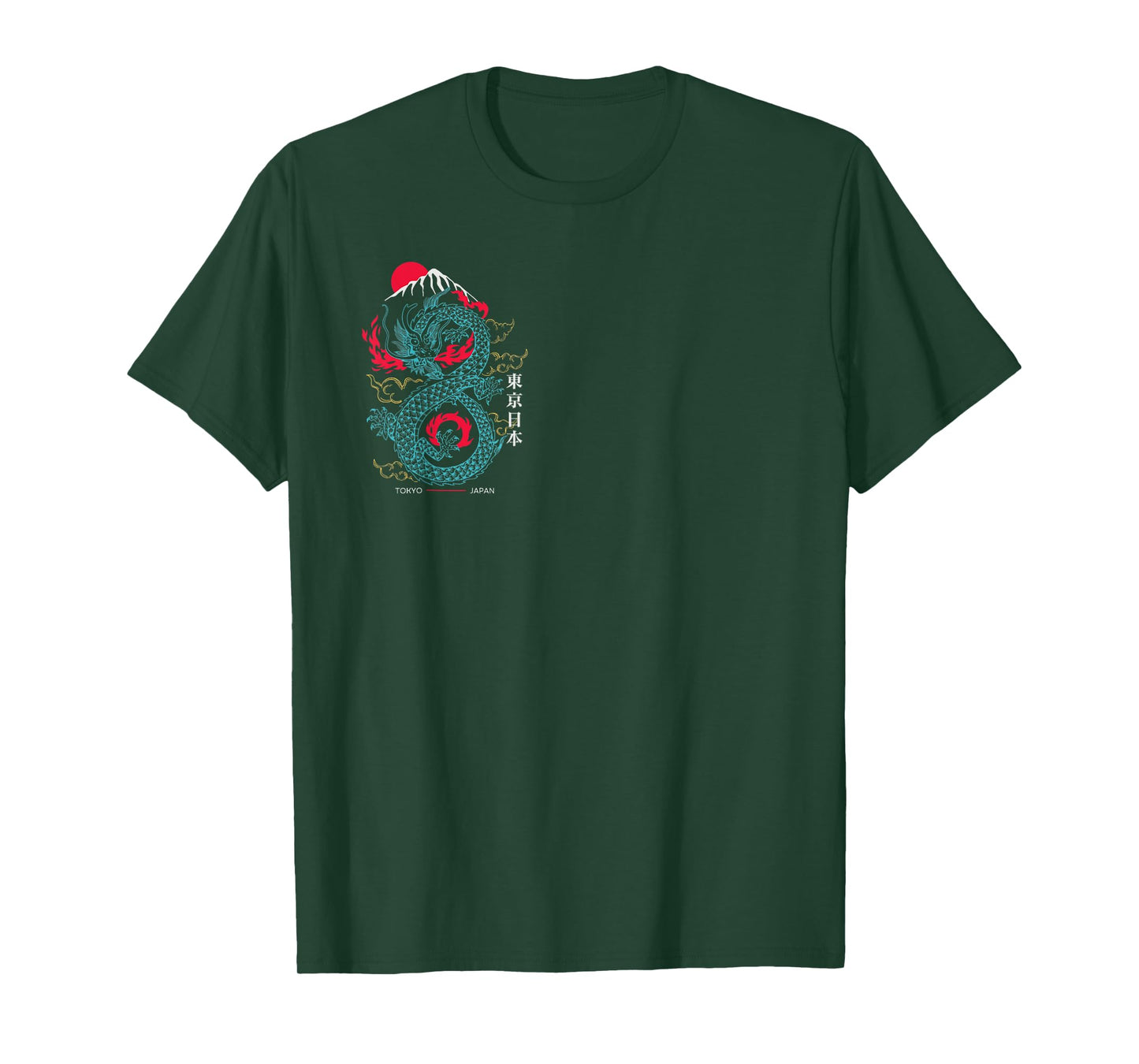 Tokyo Japan Asian Style Aesthetic Japanese Dragon On Back T-Shirt