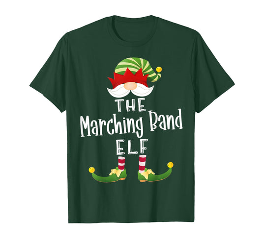 Marching Band Elf Group Christmas Funny Pajama Party T-Shirt